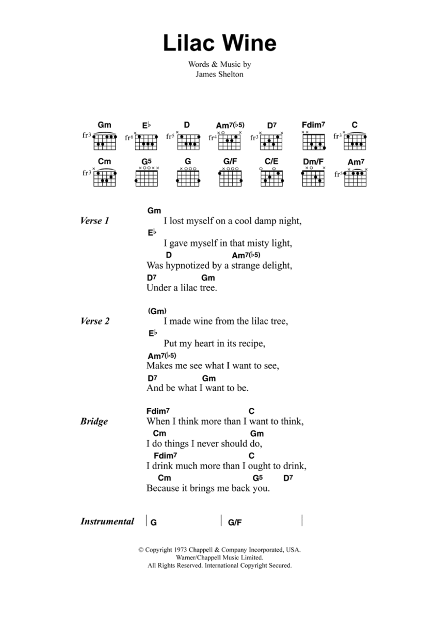 Lilac Wine Guitar scores gallery preview page 1