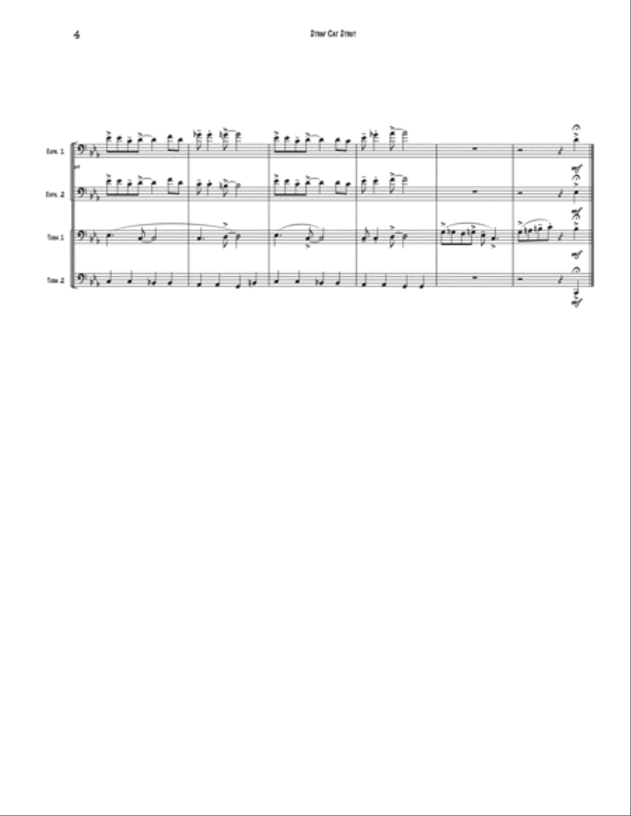 Stray Cat Strut Brass Quartet scores gallery preview page 4
