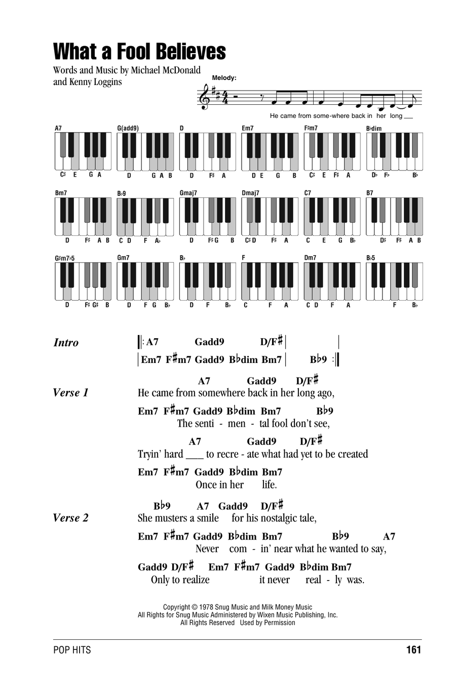 What A Fool Believes Piano scores gallery preview page 1