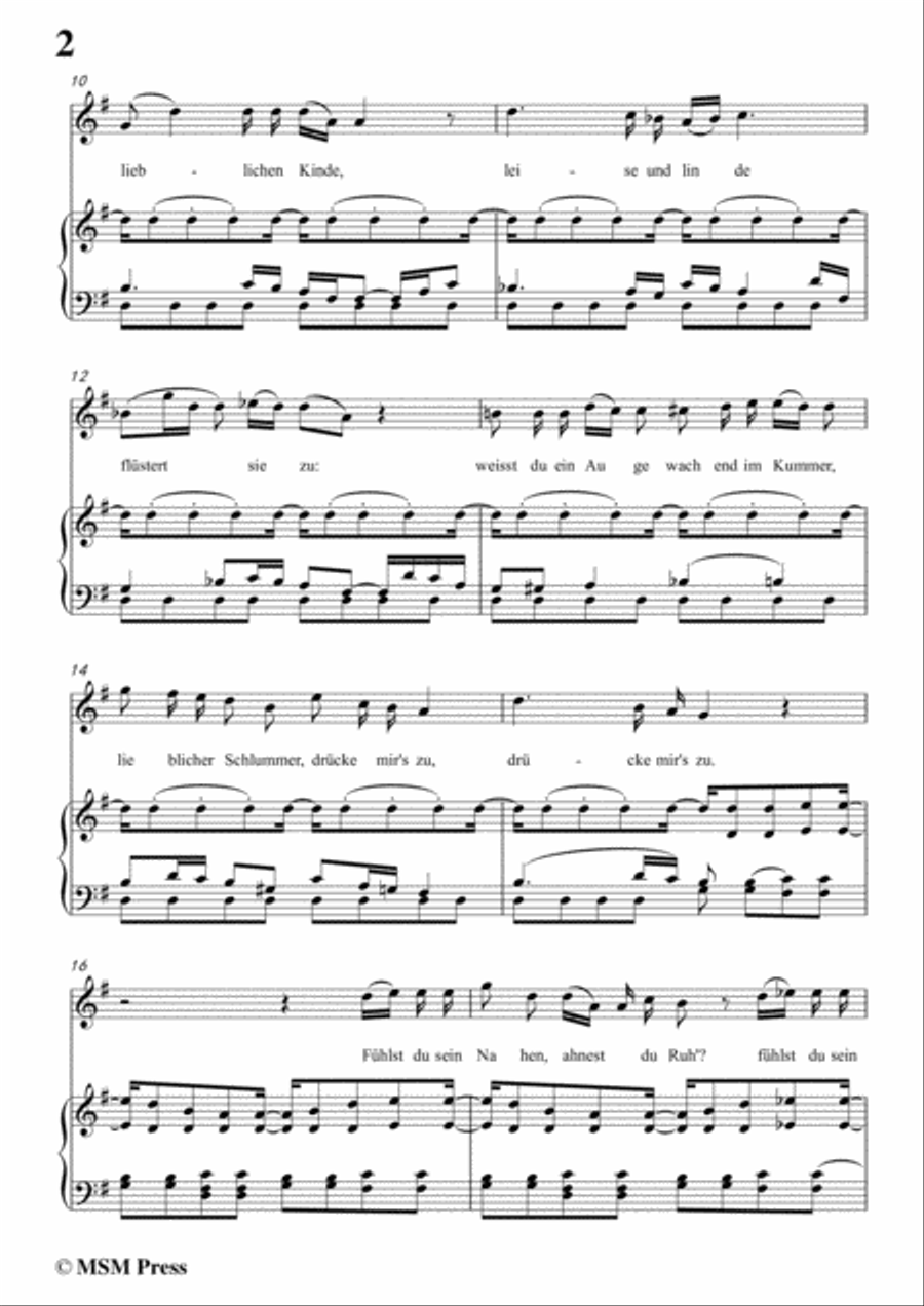 Schubert-Bertha's Lied in der Nacht(Bertha's Night Song),D.653,in G Major,for Voice&Piano Voice scores gallery preview page 4