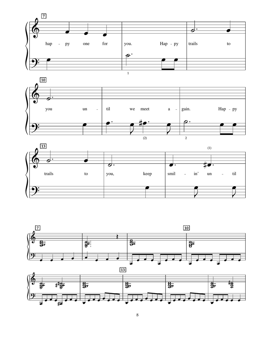 Happy Trails Piano scores gallery preview page 2