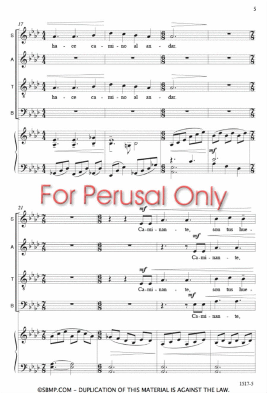 La Cancion del Caminante La Cancion del Caminante 4-Part scores gallery preview page 4
