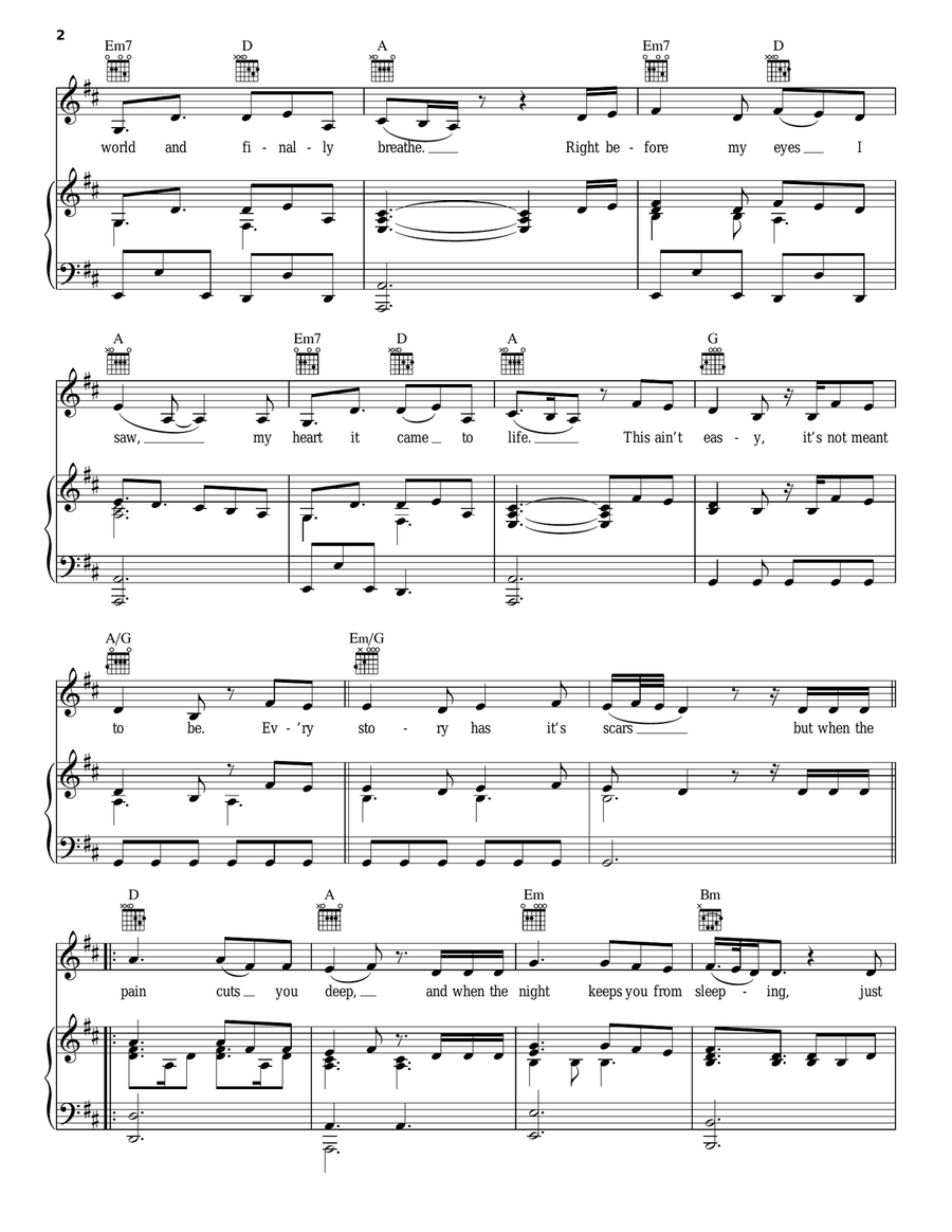 Remedy Piano, Vocal, Guitar scores gallery preview page 2