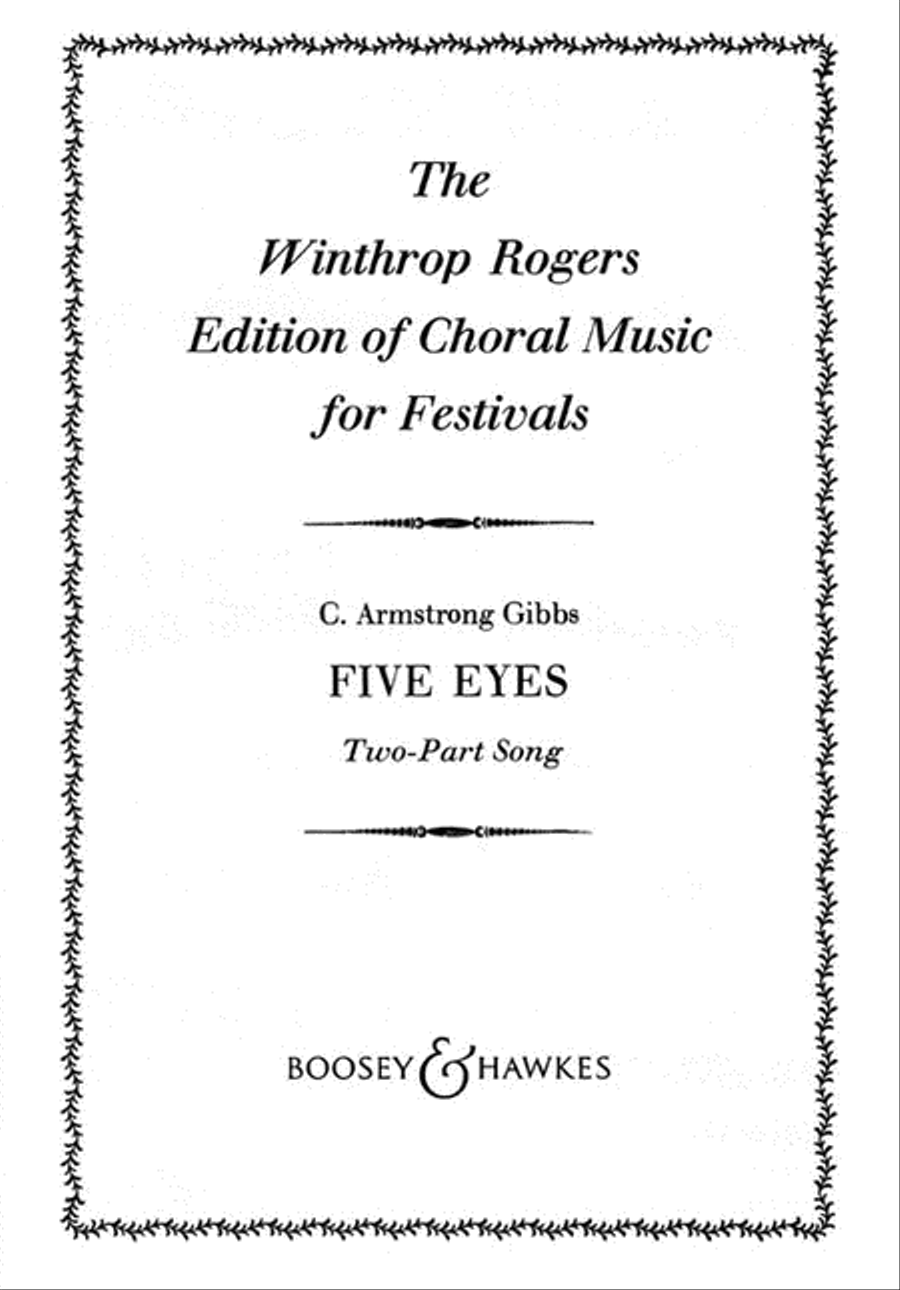 Five Eyes by Cecil Armstrong Gibbs 2-Part - Sheet Music