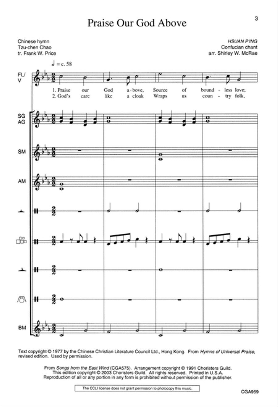 Praise Our God Above Choir scores gallery preview page 3