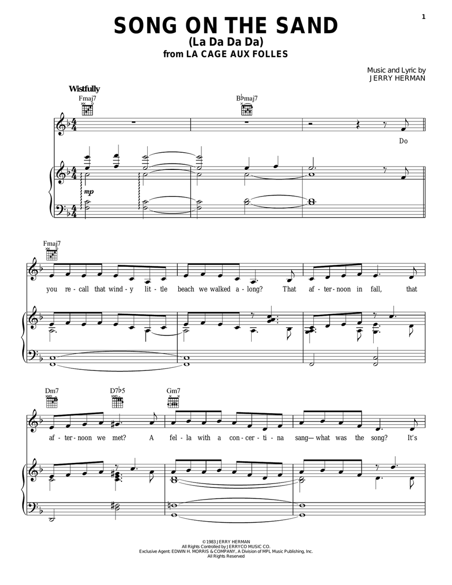 Song On The Sand (La Da Da Da) Guitar scores gallery preview page 1