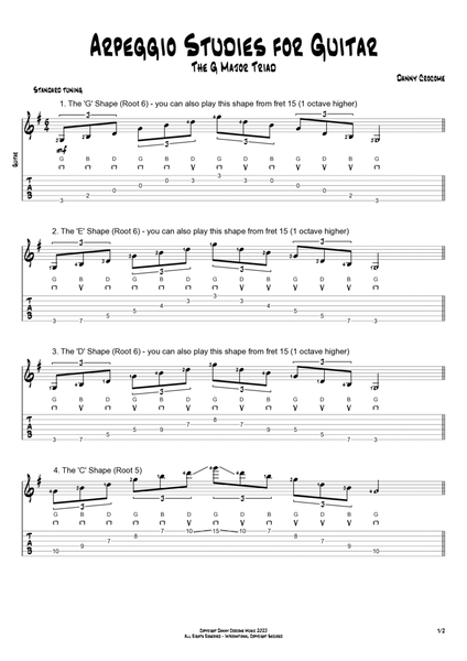 Arpeggio Studies for Guitar - The G Major Triad image number null