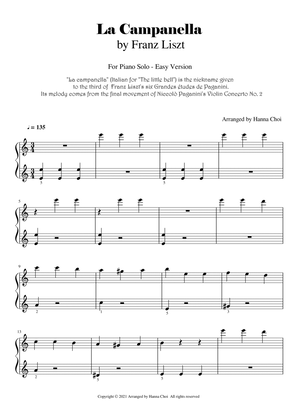 "La Campanella" by F. Liszt - for Piano Solo/ Easy Version