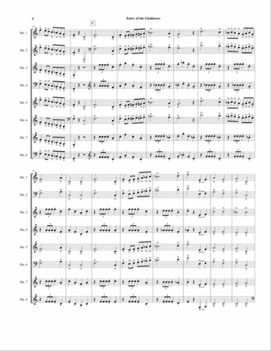 Entry of the Gladiators Brass Ensemble scores gallery preview page 5