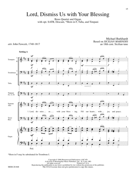 Five Hymn Accompaniments for Brass Quartet and Organ, Set 5 image number null