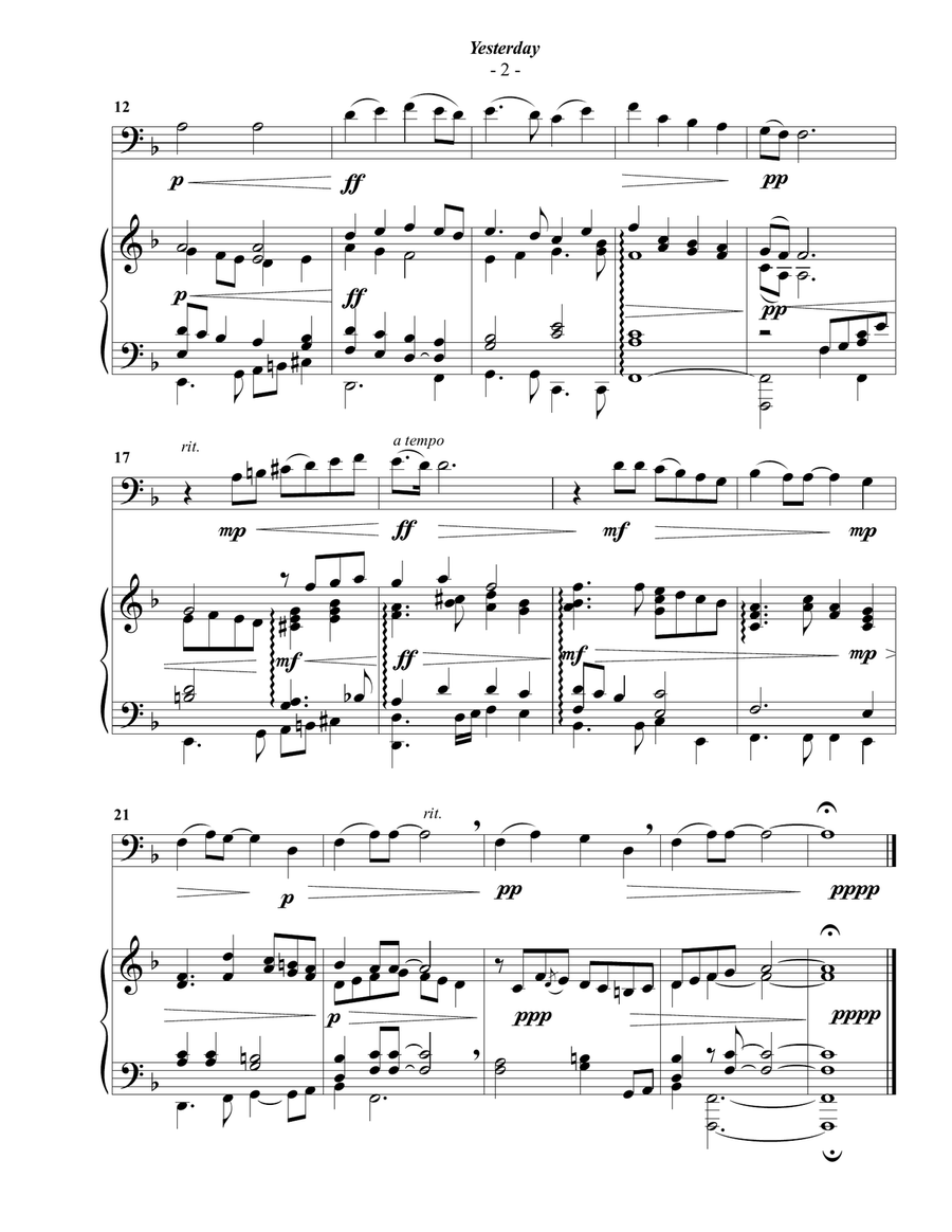 Yesterday Piano scores gallery preview page 2