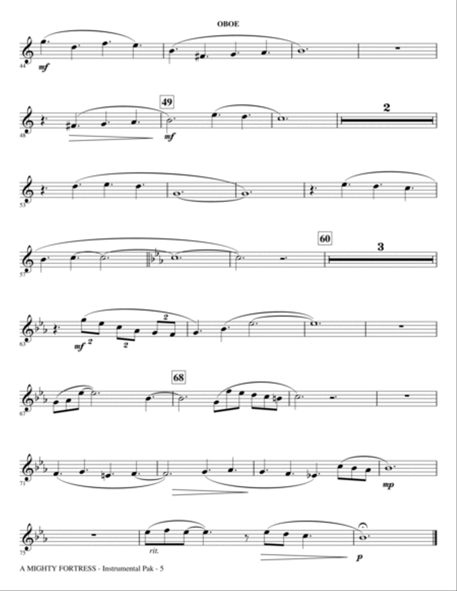 A Mighty Fortress - A Festival of Hymns - Oboe Choir scores gallery preview page 5