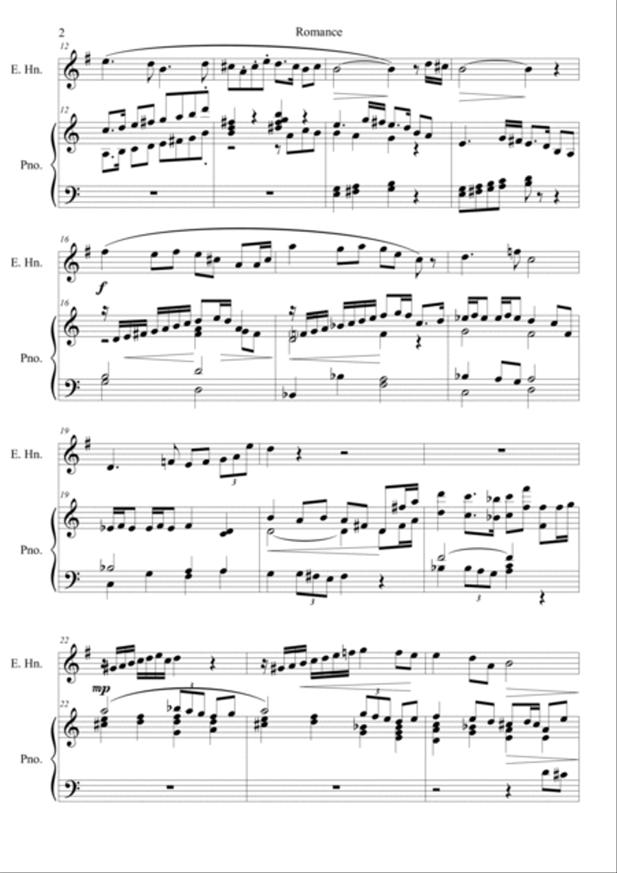 Romance English Horn scores gallery preview page 2