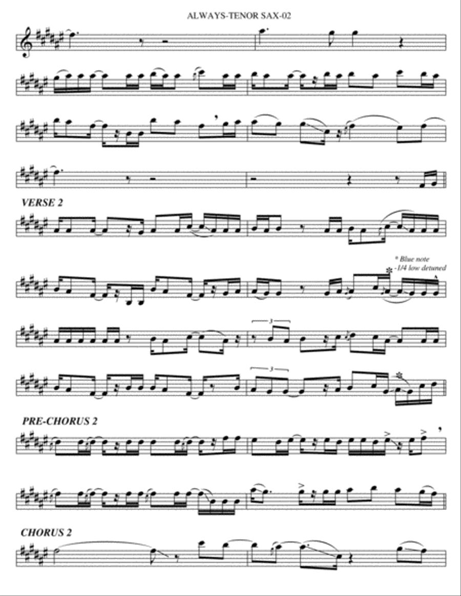 Always Tenor Saxophone scores gallery preview page 2