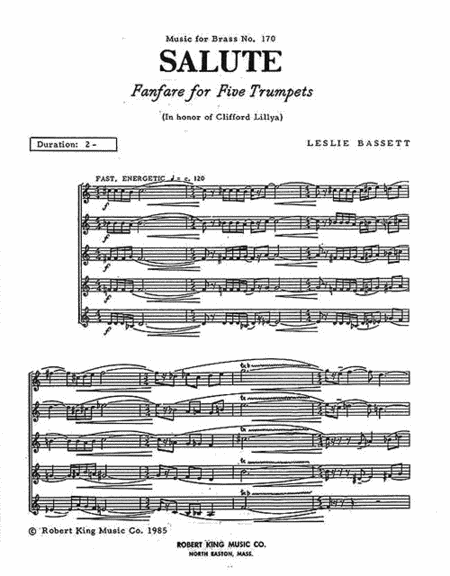 Basset Salute Mfb170 5 Trumpets Score/parts