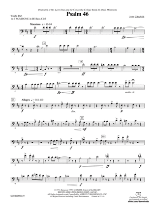Psalm 46: (wp) 1st B-flat Trombone B.C.