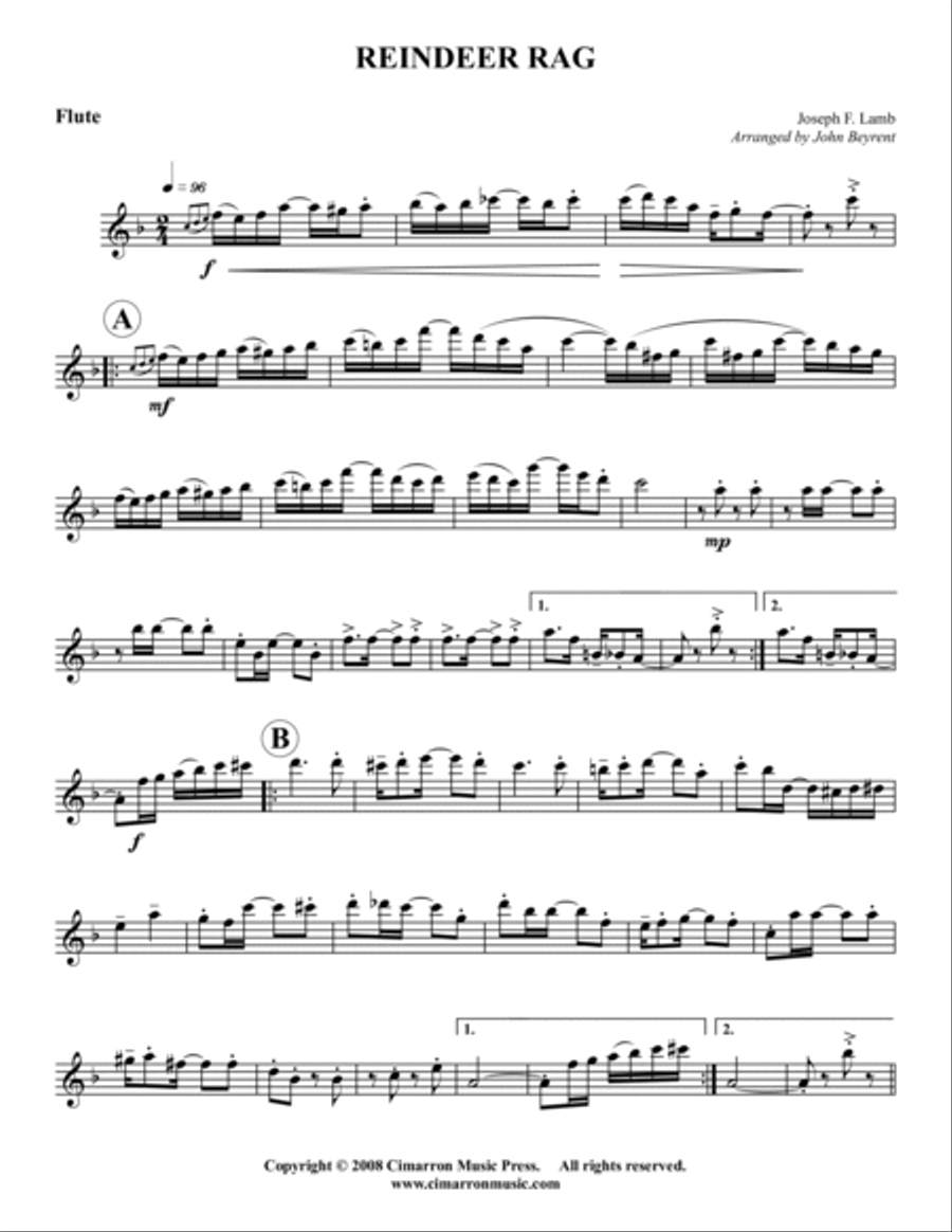 Reindeer Rag Woodwind Quintet scores gallery preview page 5