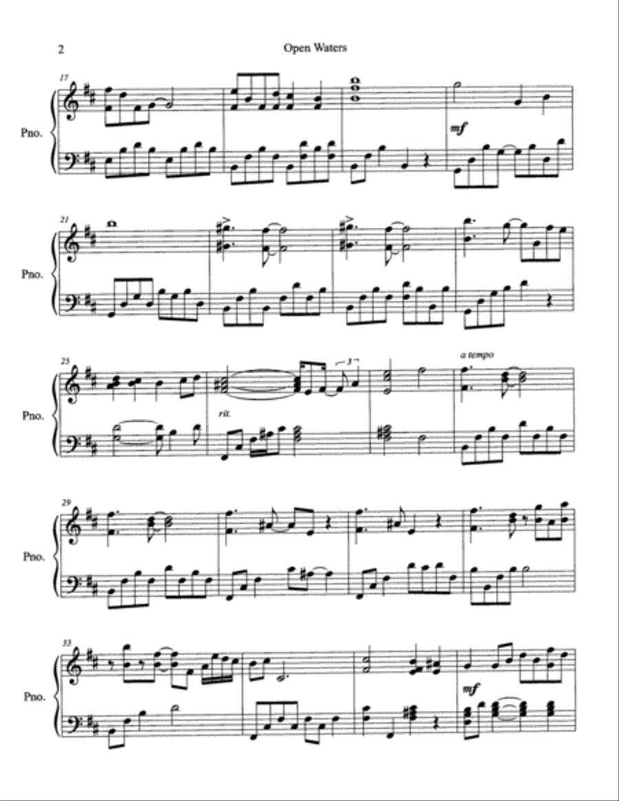 Open Waters Open Waters Piano Solo scores gallery preview page 2