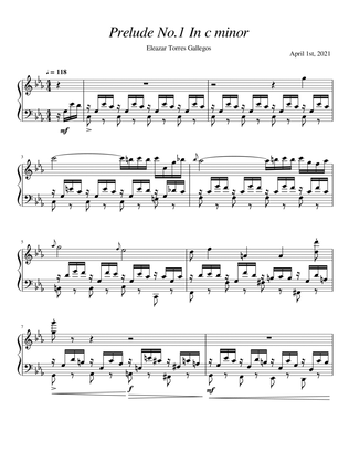 Book cover for Prelude No.1 In C minor For Piano