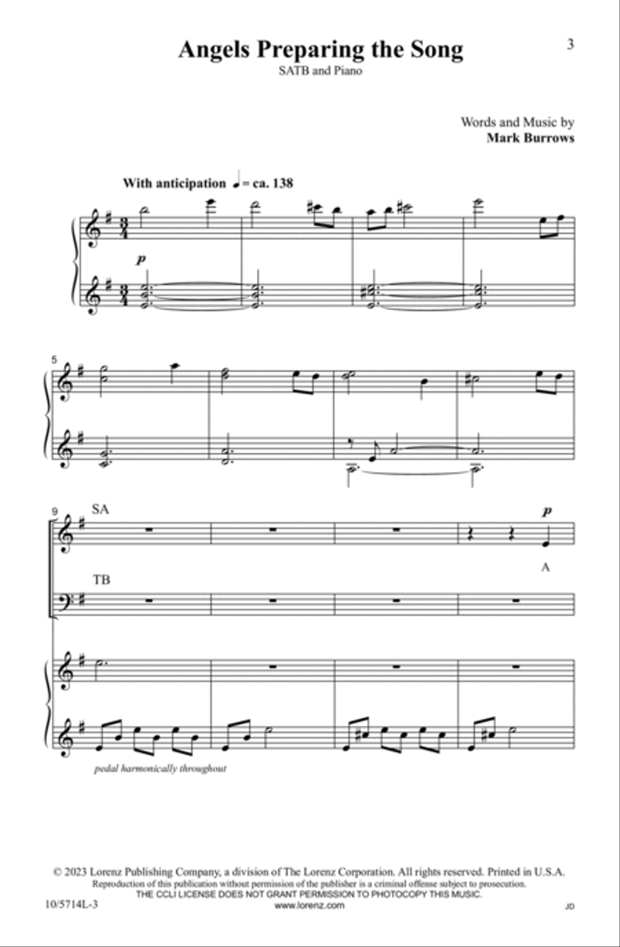 Angels Preparing the Song 4-Part scores gallery preview page 3
