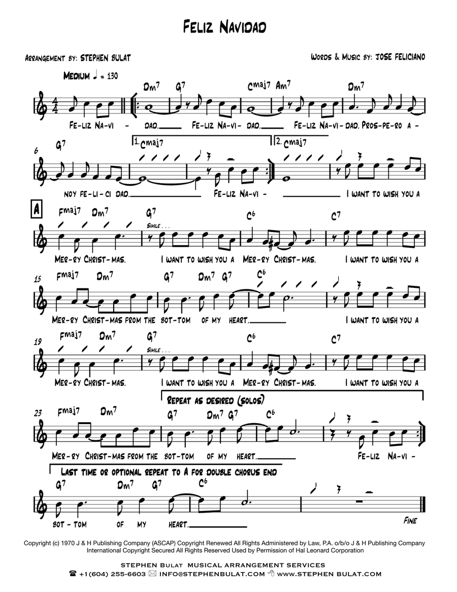 Feliz Navidad Large Ensemble scores gallery preview page 1