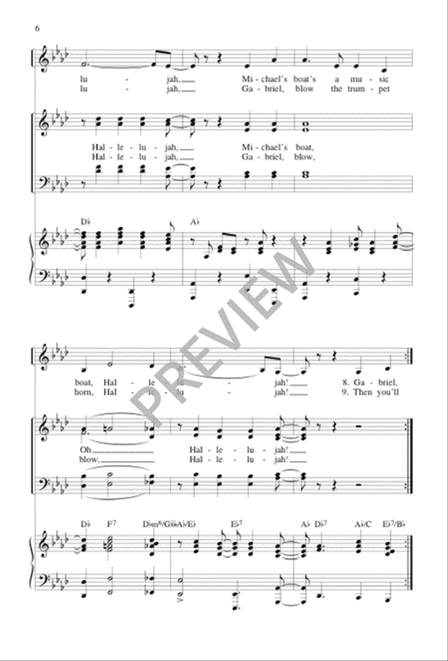 Michael, Row the Boat Ashore 4-Part scores gallery preview page 6