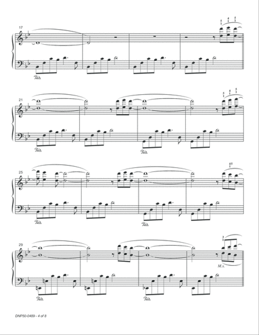 She Fell Asleep in My Arms Piano Solo scores gallery preview page 4