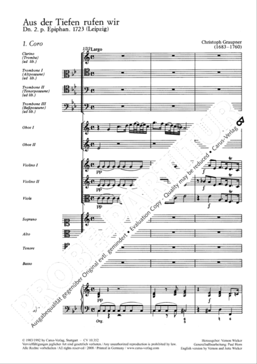 From the deepest comes our plea (Aus der Tiefen rufen wir) 4-Part scores gallery preview page 7