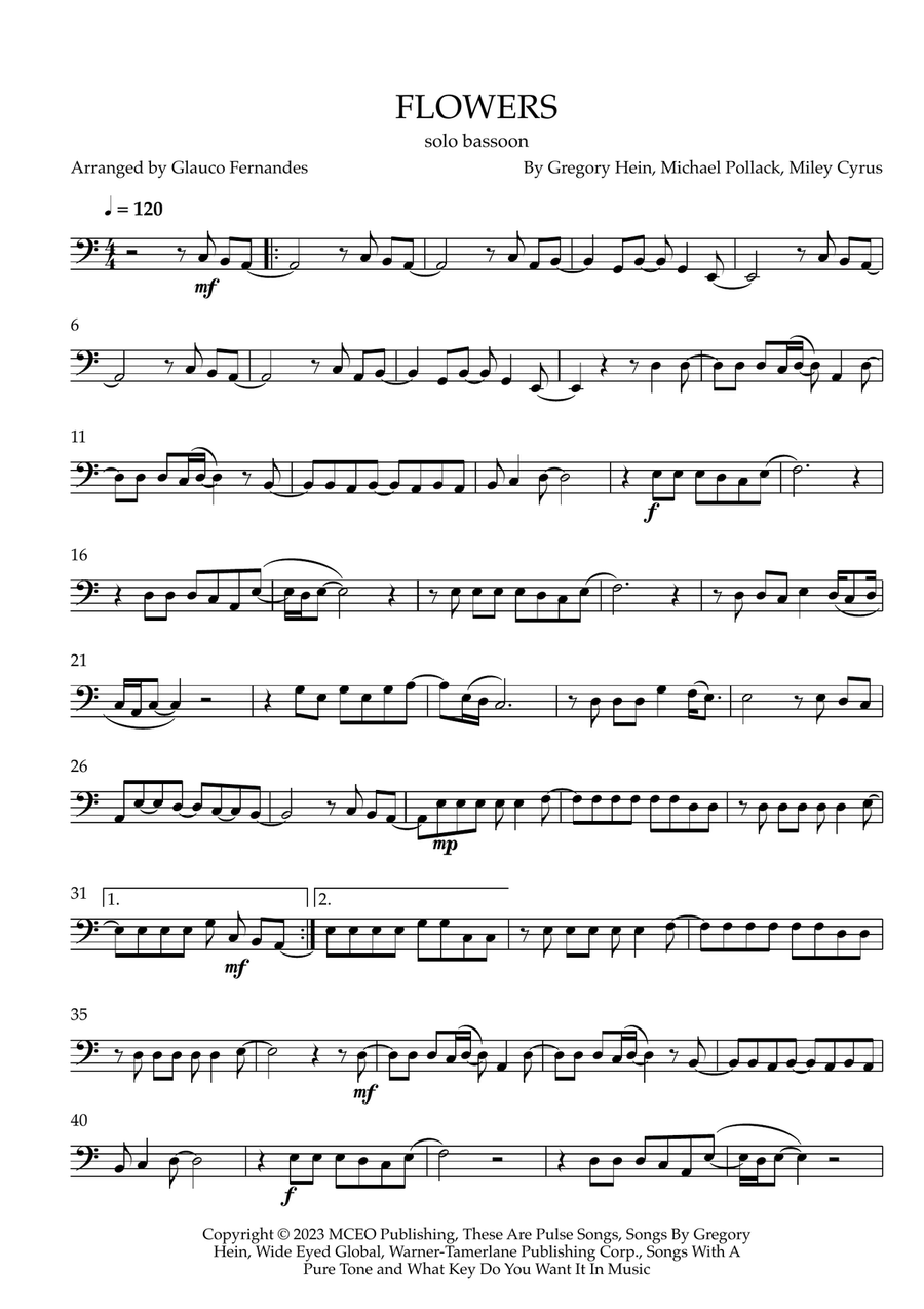 Flowers Bassoon Solo scores gallery preview page 1