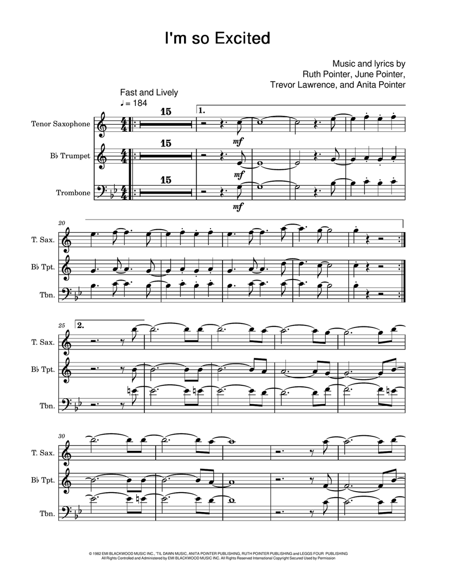 I'm So Excited Small Ensemble scores gallery preview page 1
