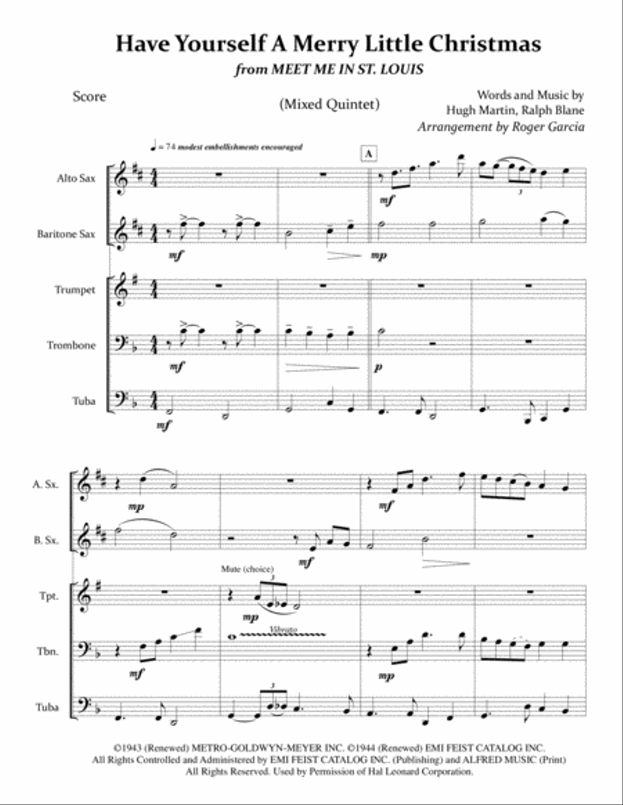 Have Yourself A Merry Little Christmas from MEET ME IN ST. LOUIS Small Ensemble scores gallery preview page 4