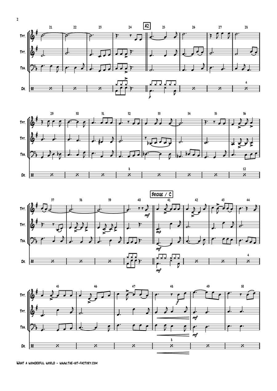 What A Wonderful World What A Wonderful World Brass Ensemble scores gallery preview page 2