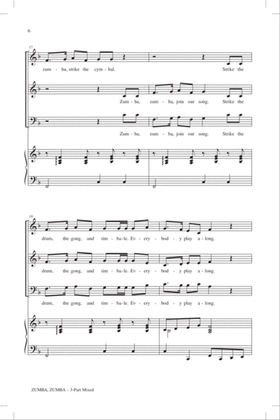 Zumba, Zumba 3-Part scores gallery preview page 4