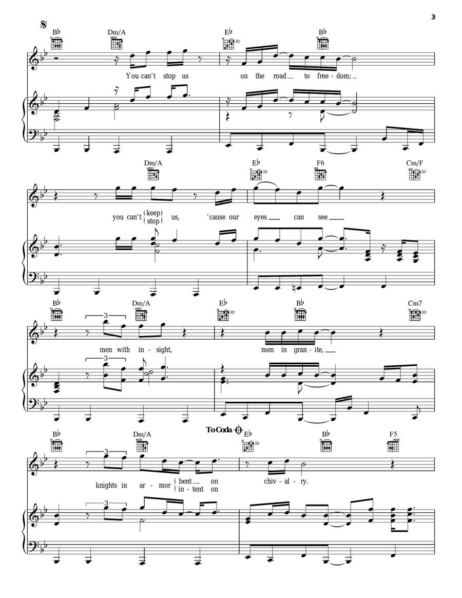Tupelo Honey Tupelo Honey Piano, Vocal, Guitar scores gallery preview page 3
