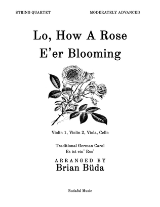 Book cover for Lo, How A Rose E'er Blooming - String Quartet