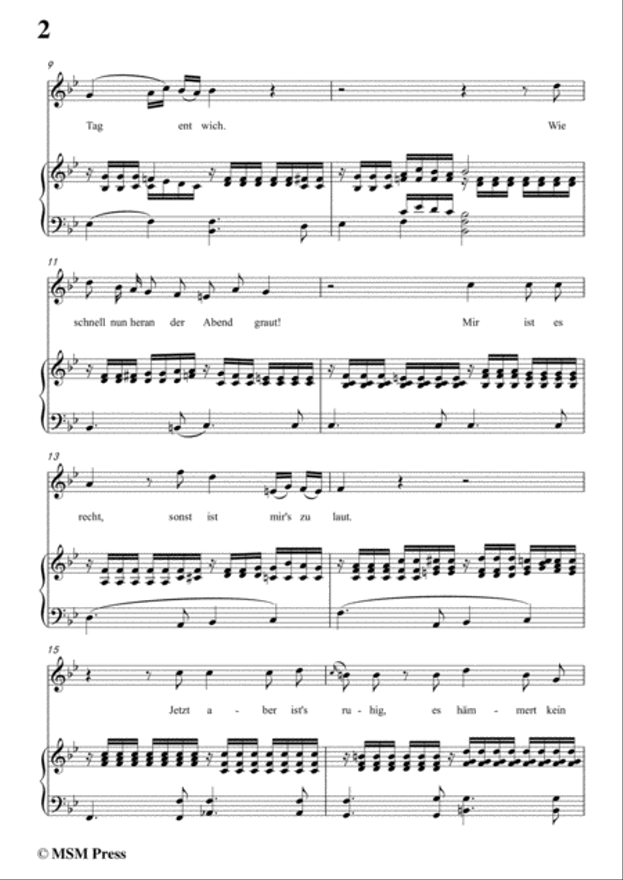 Schubert-Der Winterabend,in B flat Major,D.938,for Voice and Piano Voice Solo scores gallery preview page 4