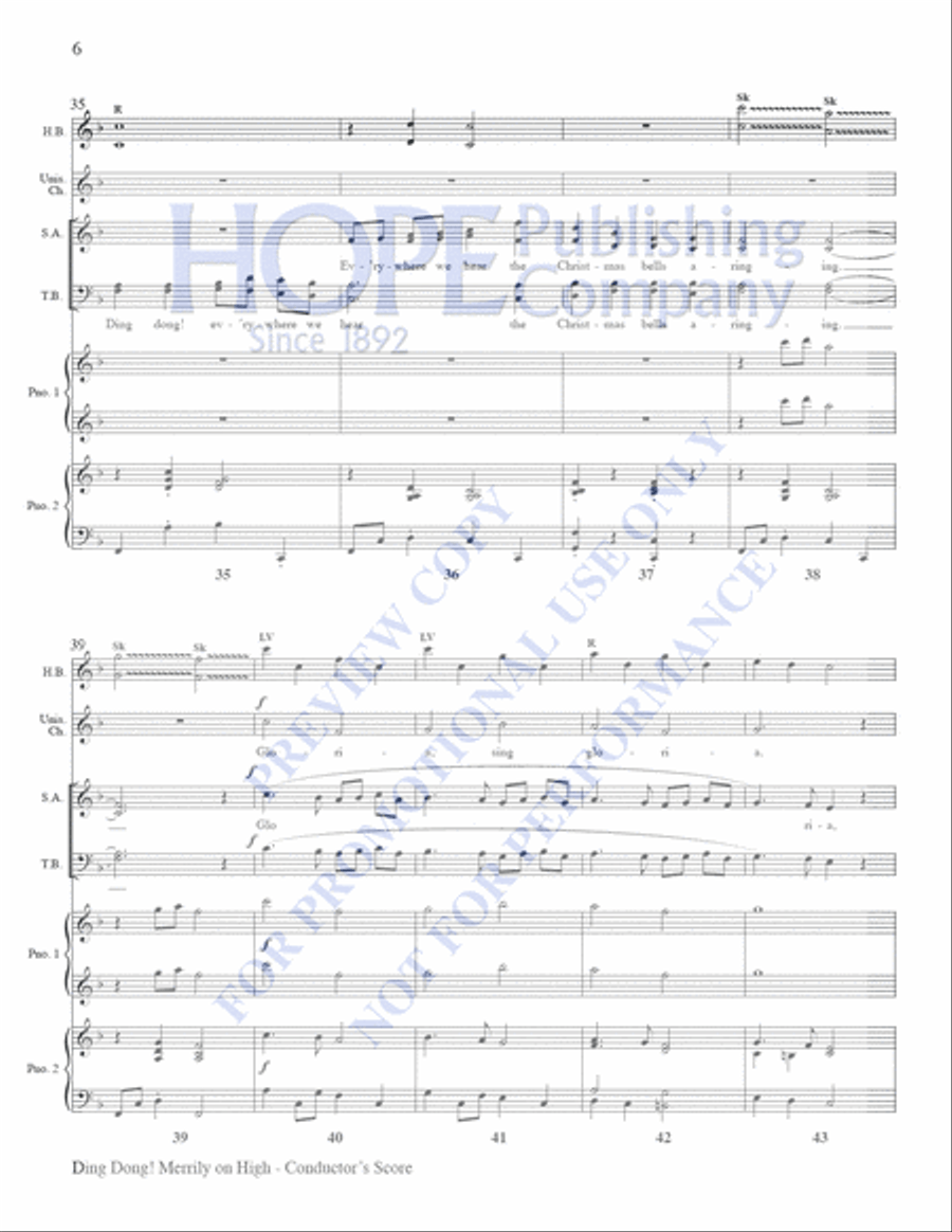 Ding Dong! Merrily on High 4-Part scores gallery preview page 6