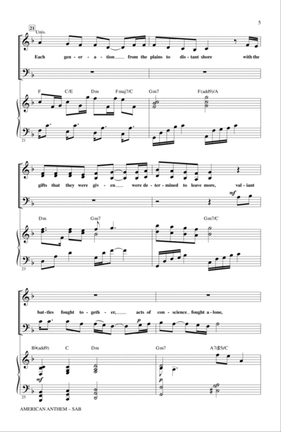 American Anthem 3-Part scores gallery preview page 4