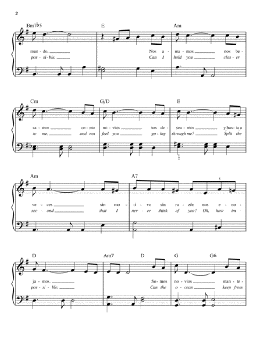 It's Impossible (Somos Novios) Easy Piano scores gallery preview page 2