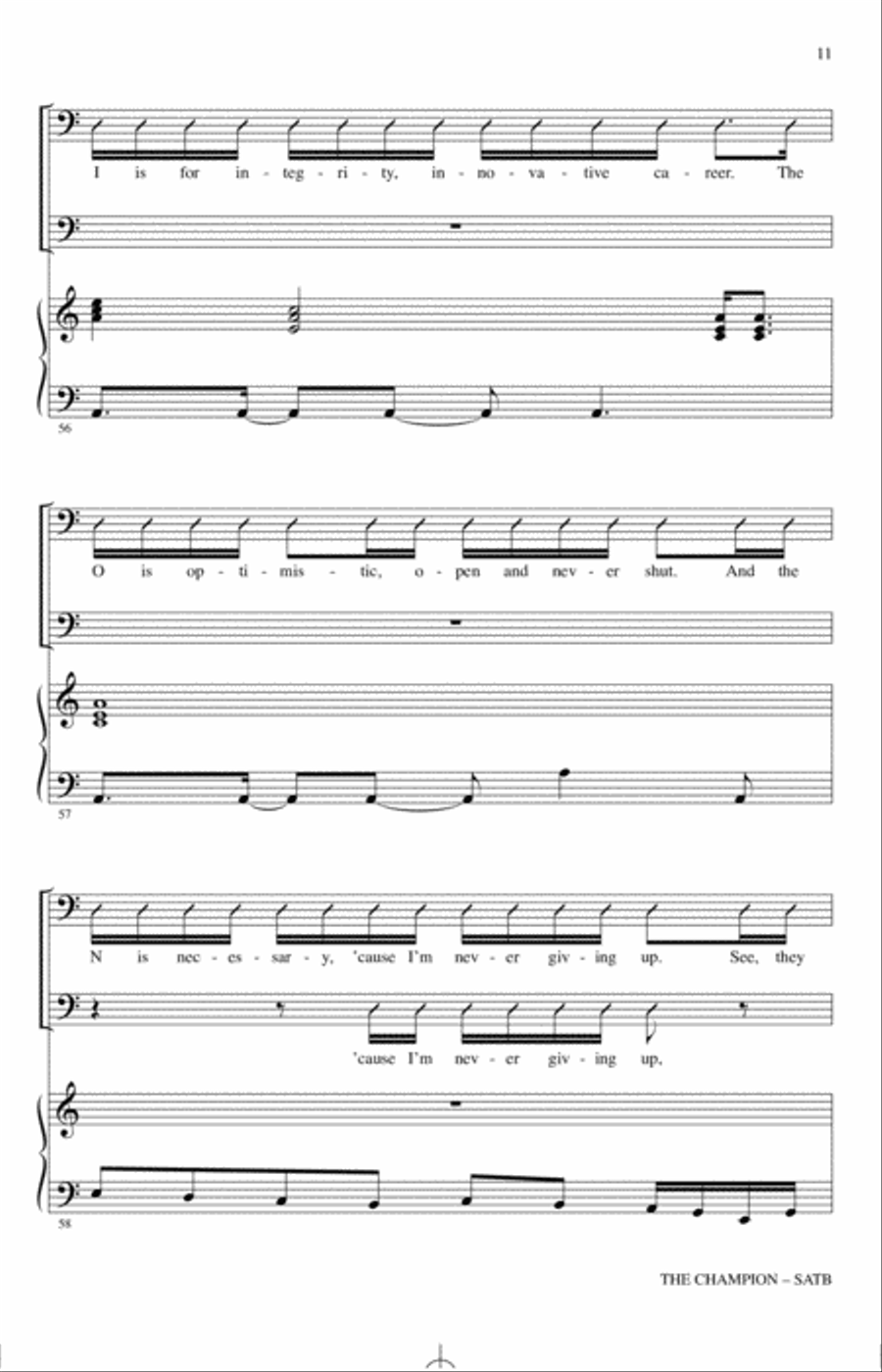 The Champion (feat. Ludacris) (arr. Mac Huff) 4-Part scores gallery preview page 10