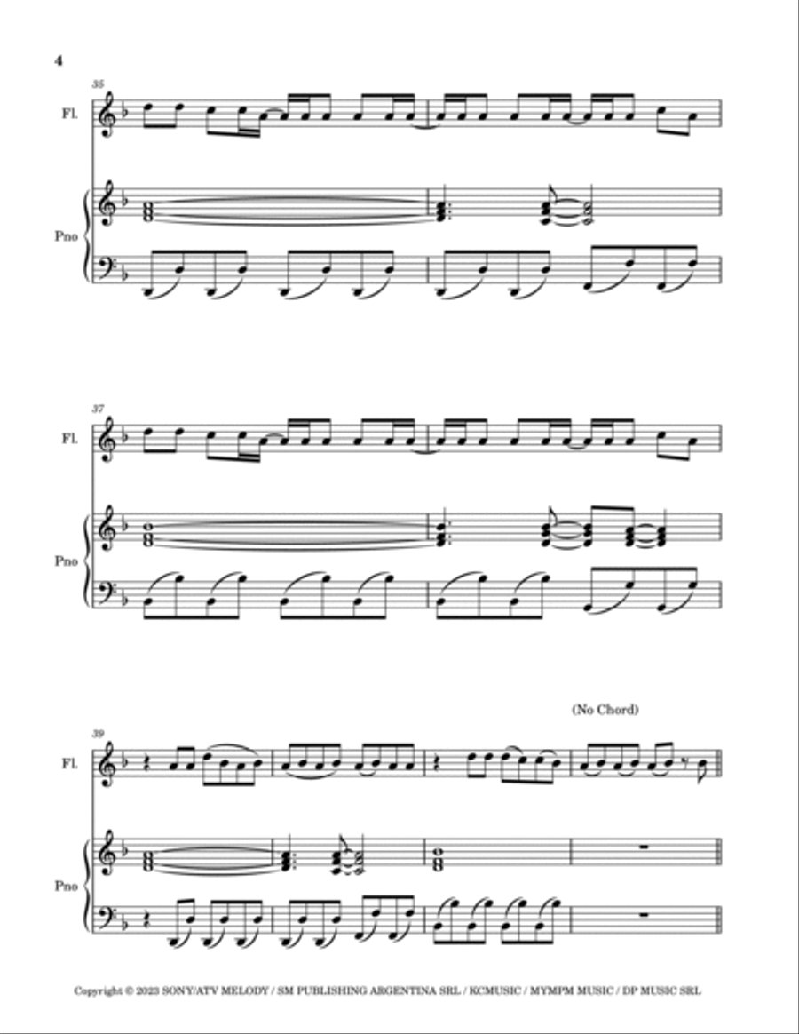Shakira: Bzrp Music Sessions Vol. 53 Flute Solo scores gallery preview page 4