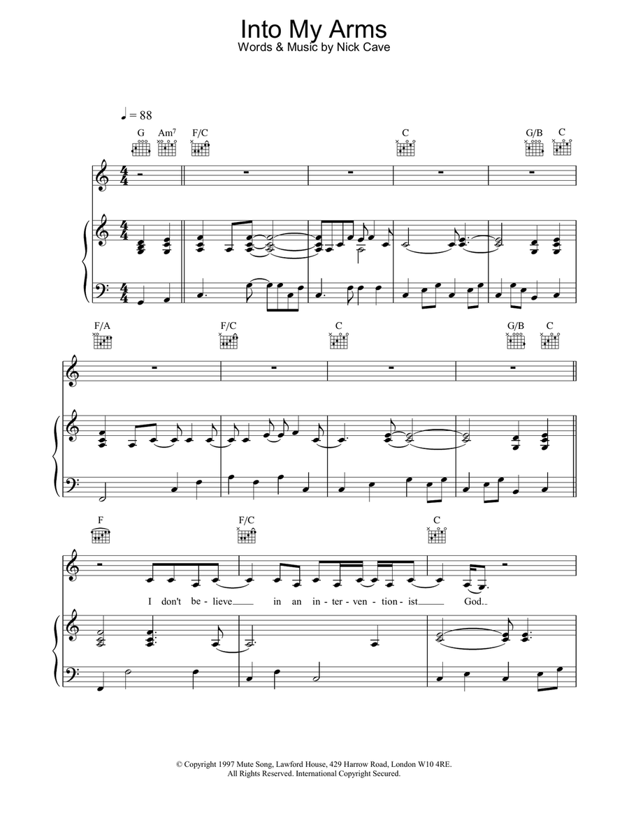 Into My Arms Guitar scores gallery preview page 1