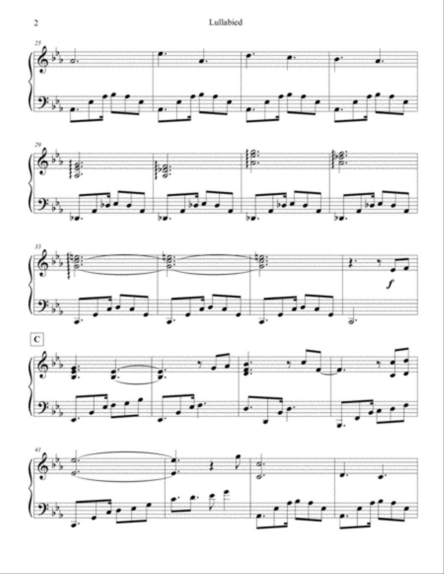 Lullabied Piano Solo scores gallery preview page 2