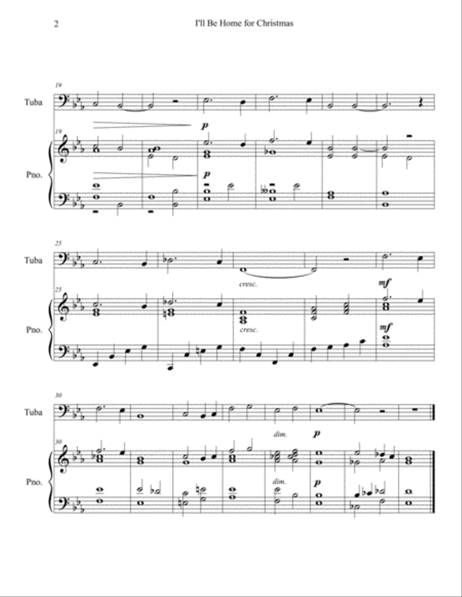 I'll Be Home For Christmas Piano scores gallery preview page 3
