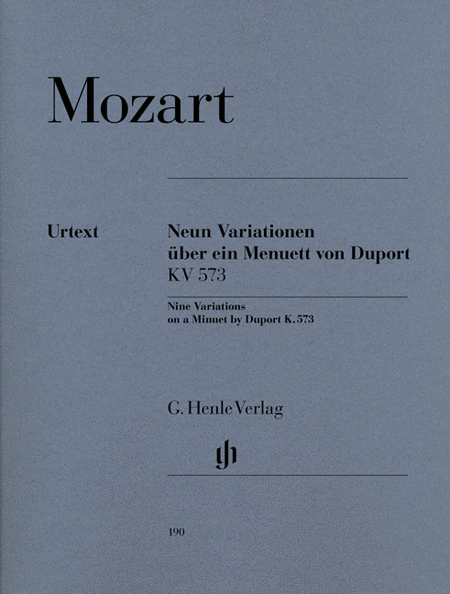 Mozart, Wolfgang Amadeus: 9 Variations on a minuet by Duport KV 573