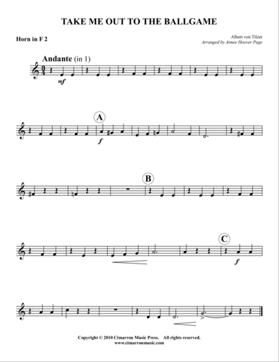 Take Me Out to the Ballgame Horn scores gallery preview page 3