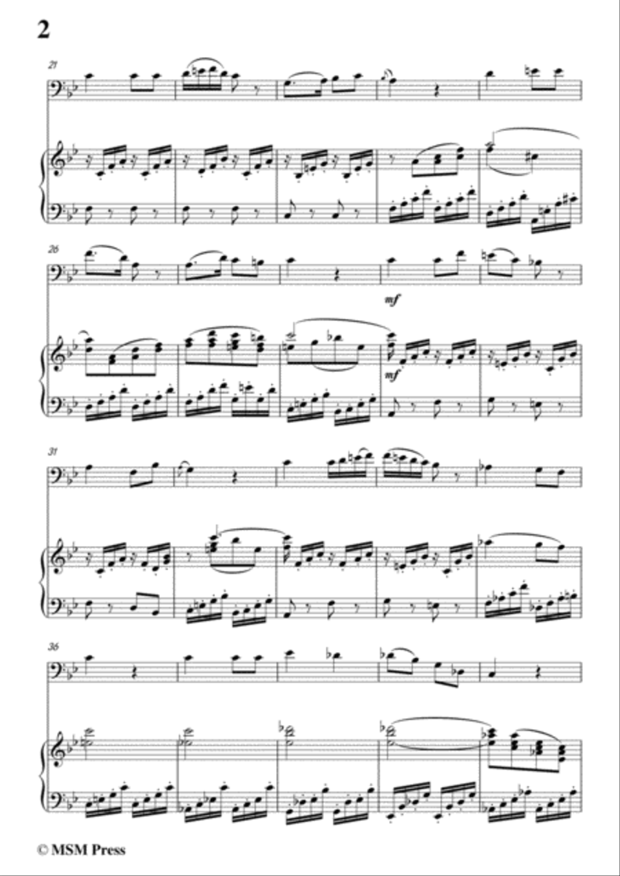 Mozart-Voi,che sapete,for Cello and Piano Piano scores gallery preview page 4