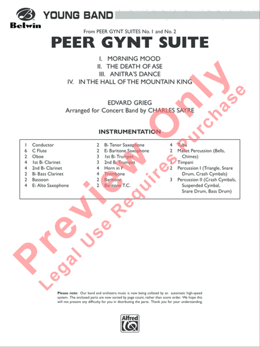 Peer Gynt Suite Peer Gynt Suite Concert Band scores gallery preview page 2