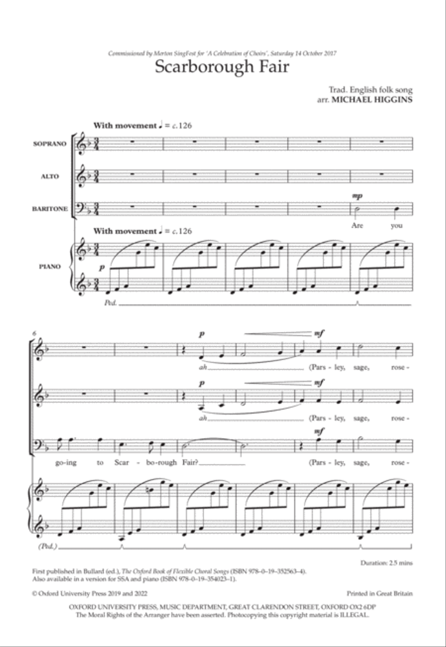 Scarborough Fair Scarborough Fair 3-Part scores gallery preview page 2