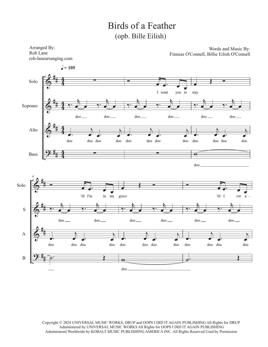 Birds Of A Feather 3-Part scores gallery preview page 1